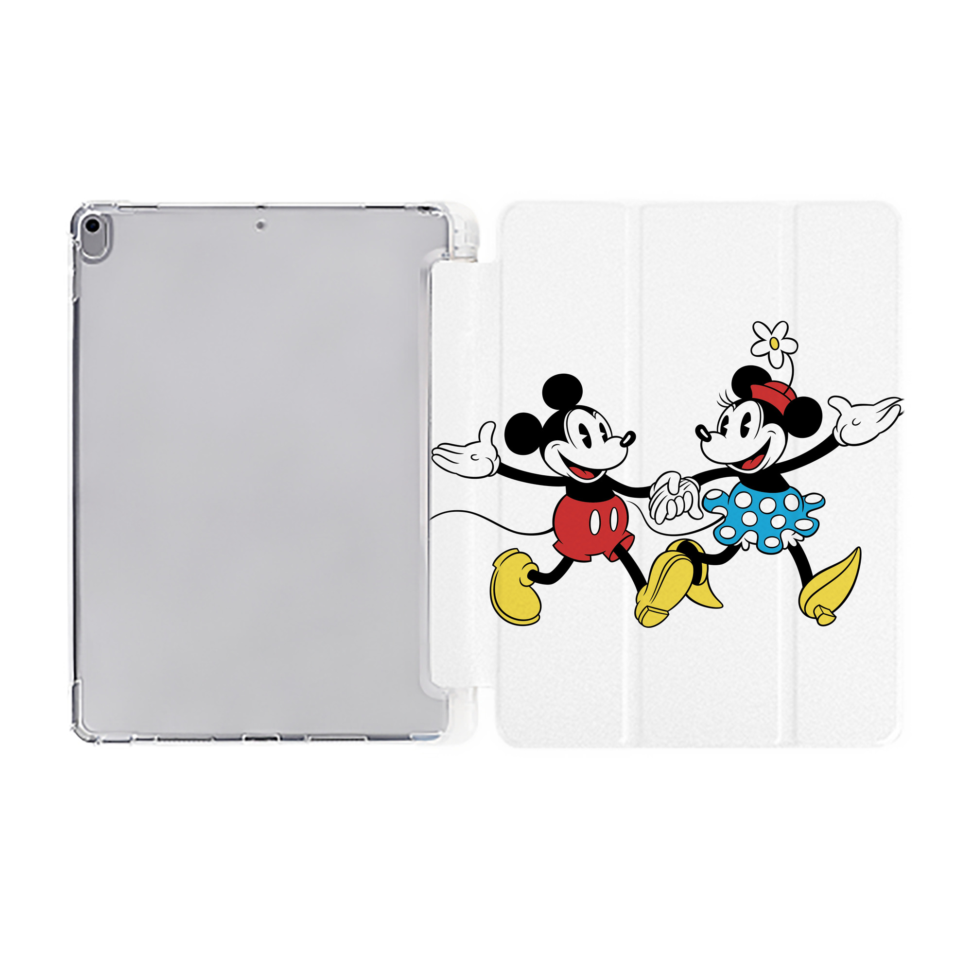 （画像用） ミッキーマウス Mickey Mouse IPad ケース ペン収納付き 三つ折りスタンド PUレザー×シリコン 対応機種9.5/10.5/10.9インチ